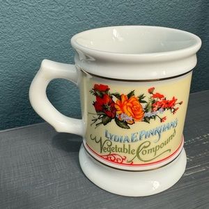 Vintage Lydia E Pinkham Vegetable Compound Mug Cup Collectors Studio Porcelain
